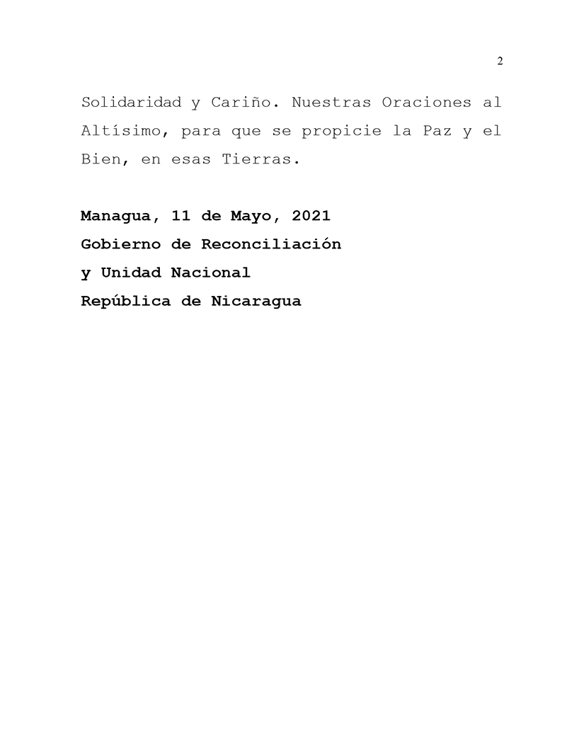 nicargua-mensaje-consternacion-palestina-israel